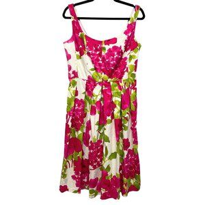Willow Glenn New York Pink Green Fit & Flare Women's Dress - Size 10